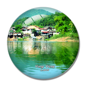 Tham Phu Kham Vang Vieng Laos 3D Fridge Magnet Crystal Glass