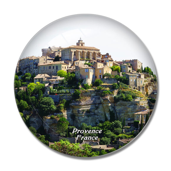 France Stone Town Gordes Provence 3D Fridge Magnet Crystal Glass