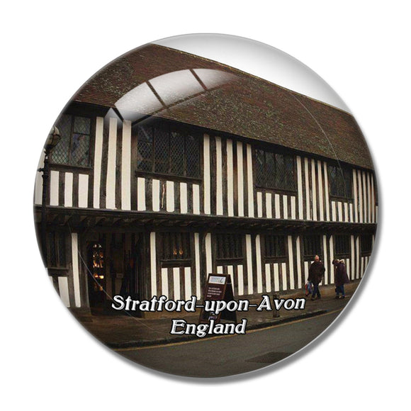 Strat-upon-Avon Shakespeare's Schoolroom & Guildhall UK England 3D Fridge Magnet Crystal Glass