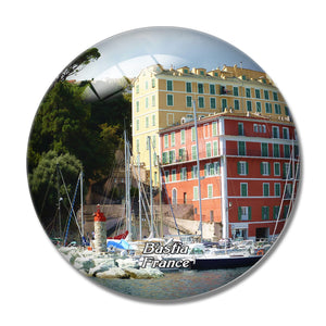 France The old Port Bastia 3D Fridge Magnet Crystal Glass