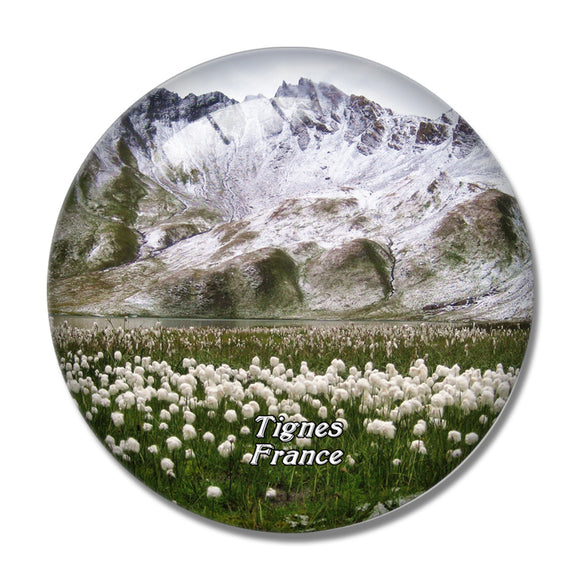 France Tignes Ski Resort 3D Fridge Magnet Crystal Glass