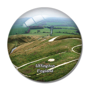 Uffington White Horse Hill UK England 3D Fridge Magnet Crystal Glass