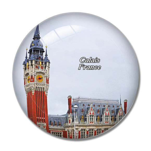 France Town Hall Calais 3D Fridge Magnet Crystal Glass