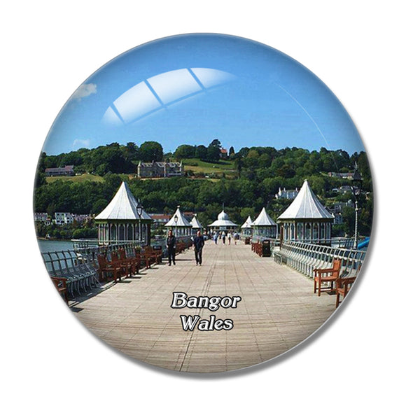 Wales Bangor Garth Pier UK England 3D Fridge Magnet Crystal Glass