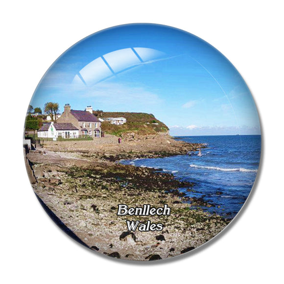 Wales Benllech Beach UK England 3D Fridge Magnet Crystal Glass