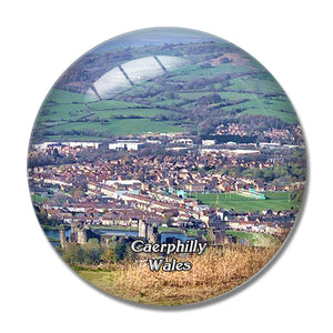 Wales Caerphilly Mountain UK England 3D Fridge Magnet Crystal Glass