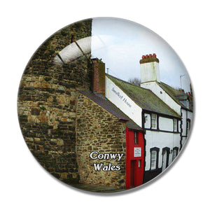 Wales Conwy Smallest House in Britain UK England 3D Fridge Magnet Crystal Glass