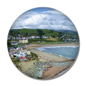 Wales Criccieth Beach UK England 3D Fridge Magnet Crystal Glass