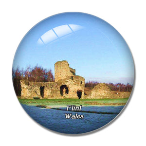 Wales Flint Castle UK England 3D Fridge Magnet Crystal Glass