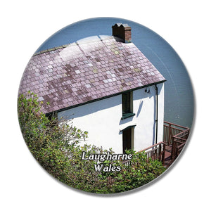 Wales Laugharne Dylan Thomas Boathouse UK England 3D Fridge Magnet Crystal Glass