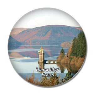 Wales Llanwddyn Lake Vyrnwy UK England 3D Fridge Magnet Crystal Glass