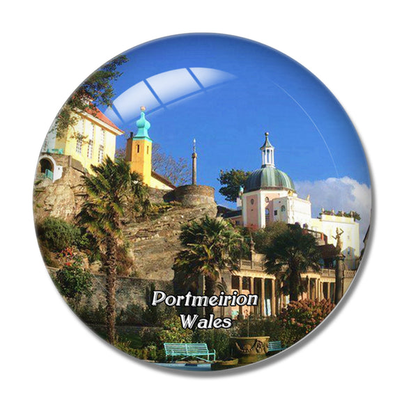 Wales Portmeirion Village UK England 3D Fridge Magnet Crystal Glass