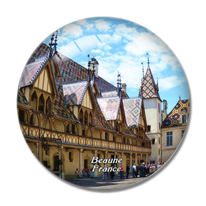 France Winery Beaune 3D Fridge Magnet Crystal Glass