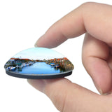 France Winter Town Arcachon 3D Fridge Magnet Crystal Glass