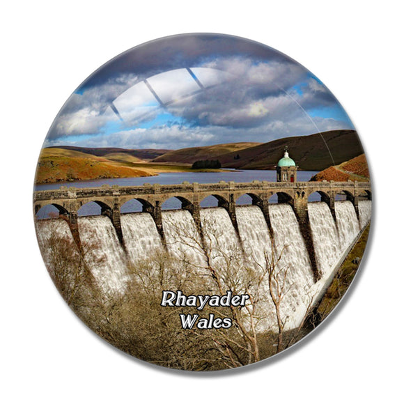 Wales Rhayader Elan Valley UK England 3D Fridge Magnet Crystal Glass