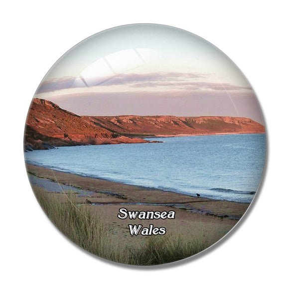 Wales Swansea Gower Peninsula UK England 3D Fridge Magnet Crystal Glass