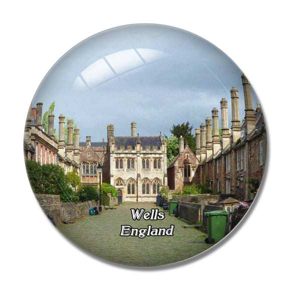 Wells Vicar's Close UK England 3D Fridge Magnet Crystal Glass