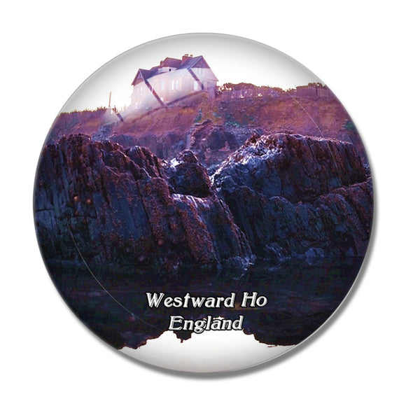 Westward Ho Beach UK England 3D Fridge Magnet Crystal Glass