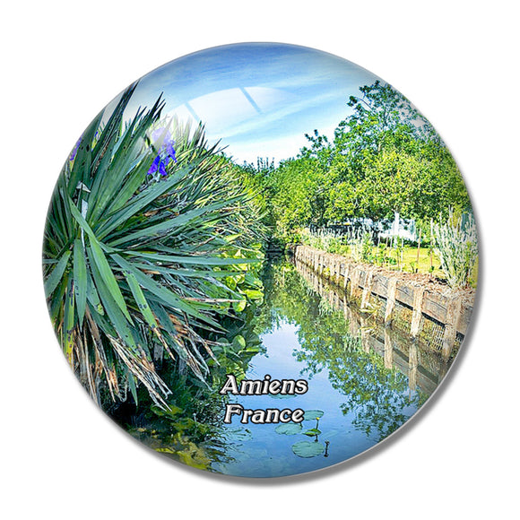 Amiens France Les Hortillonnages 3D Fridge Magnet Crystal Glass