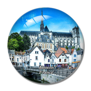 Amiens France St-Leu 3D Fridge Magnet Crystal Glass