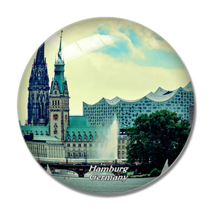 Germany Alster Lake Hamburg 3D Fridge Magnet Crystal Glass