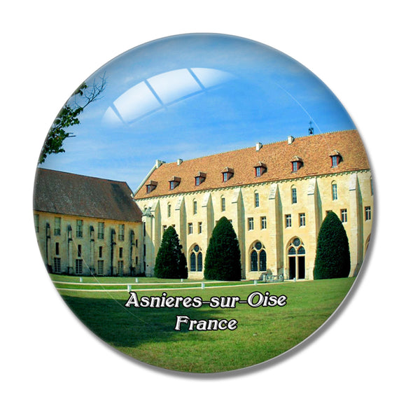 Asnieres-sur-Oise France Royaumont Abbey 3D Fridge Magnet Crystal Glass