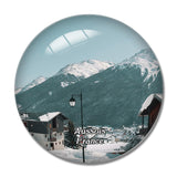 Aussois France Station de Ski 3D Fridge Magnet Crystal Glass