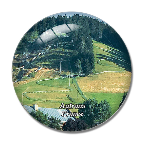 Autrans France Speed Luge Vercors 3D Fridge Magnet Crystal Glass