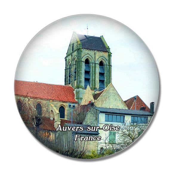 Auvers-sur-Oise France Eglise Notre-Dame d'Auvers 3D Fridge Magnet Crystal Glass