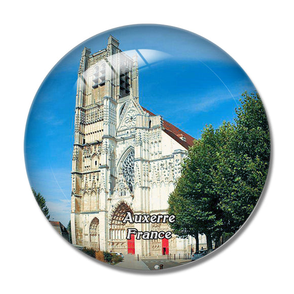 Auxerre France Cathedrale Saint-Etienne 3D Fridge Magnet Crystal Glass