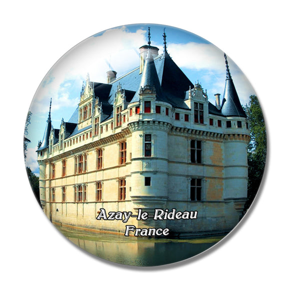 Azay-le-Rideau France Chateau 3D Fridge Magnet Crystal Glass