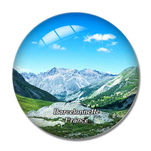 Barcelonnette France Col de la Cayolle 3D Fridge Magnet Crystal Glass