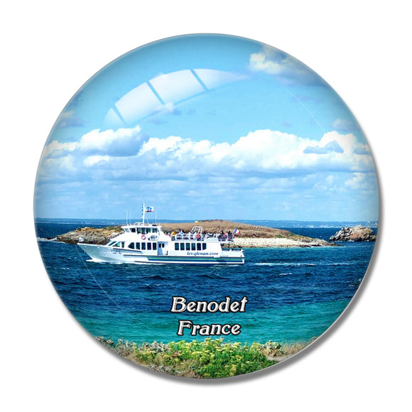 Benodet France Vedettes de l'Odet 3D Fridge Magnet Crystal Glass