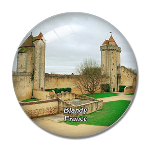 Blandy France Chateau de Blandy-les-Tours 3D Fridge Magnet Crystal Glass