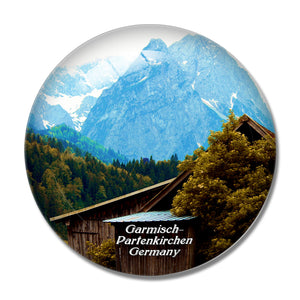 Germany Bavarian Alps Garmisch-Partenkirchen 3D Fridge Magnet Crystal Glass