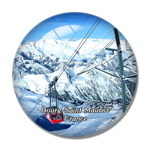 Bourg Saint Maurice France Aiguille Rouge 3D Fridge Magnet Crystal Glass