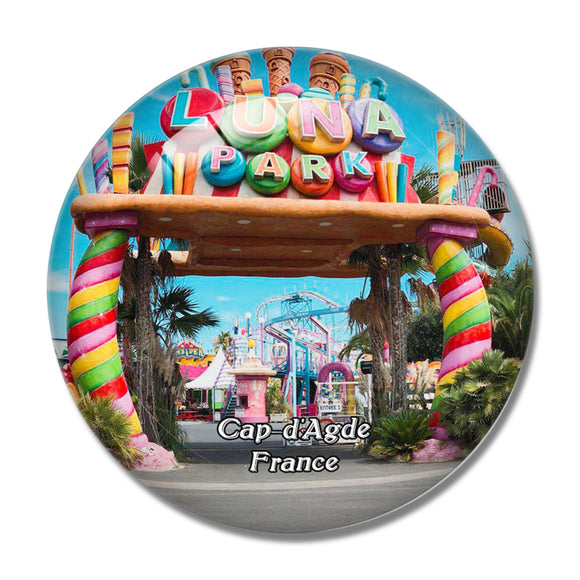 Cap-d'Agde France Luna Park 3D Fridge Magnet Crystal Glass