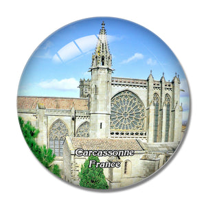 Carcassonne France Eglise Saint-Nazaire 3D Fridge Magnet Crystal Glass