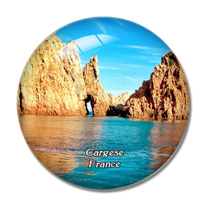 Cargese France Croisi¨¨res Grand Bleu 3D Fridge Magnet Crystal Glass