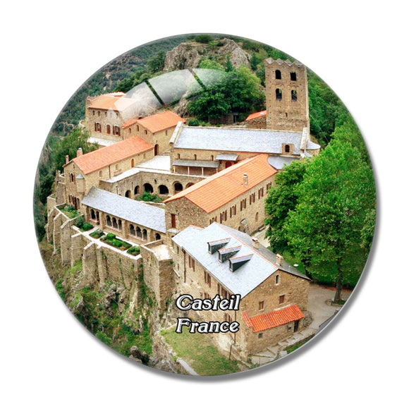 Casteil France Abbaye Saint Martin du Canigou 3D Fridge Magnet Crystal Glass