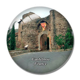 Castelnou France Village Medieval 3D Fridge Magnet Crystal Glass