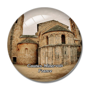 Caunes-Minervois France Abbaye 3D Fridge Magnet Crystal Glass