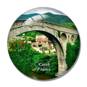 Ceret France Pont du Diable 3D Fridge Magnet Crystal Glass