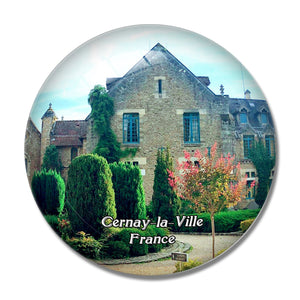 Cernay-la-Ville France Abbaye des Vaux de Cernay 3D Fridge Magnet Crystal Glass