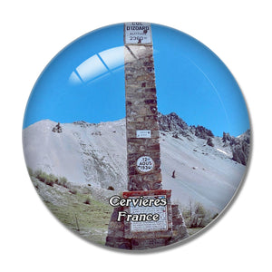 Cervieres France Col d'Izoard 3D Fridge Magnet Crystal Glass