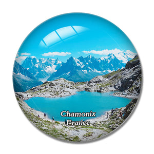 Chamonix France Lac Blanc 3D Fridge Magnet Crystal Glass