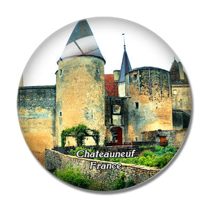 Chateauneuf France Chateau 3D Fridge Magnet Crystal Glass