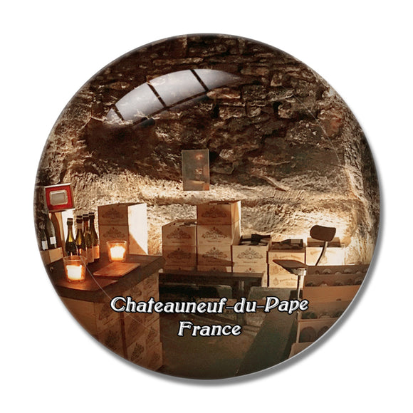 Chateauneuf-du-Pape France Les Caves Saint Charles 3D Fridge Magnet Crystal Glass