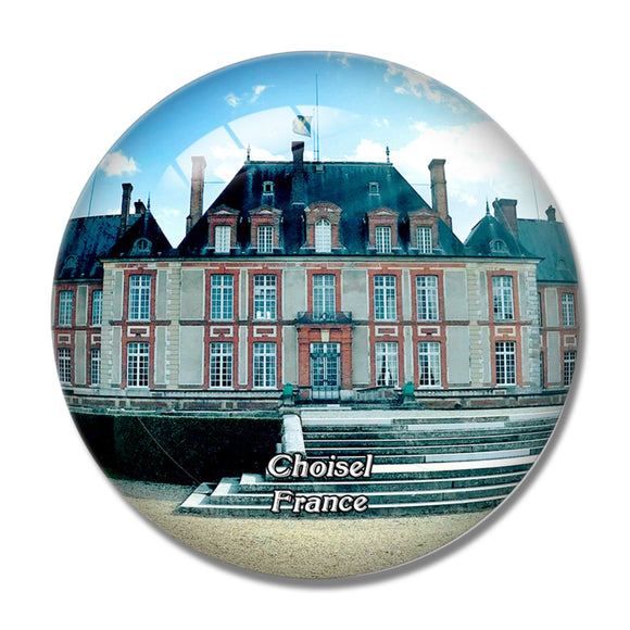 Choisel France Chateau de Breteuil 3D Fridge Magnet Crystal Glass