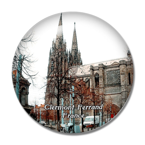 Clermont-Ferrand France Cathedrale Notre-Dame-de-l'Assomption 3D Fridge Magnet Crystal Glass